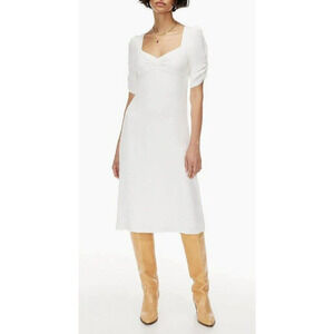 Wilfred Dress Womens 4 Baudelaire Puff Sleeve Gathered Bust Crepe Fabric Bridal